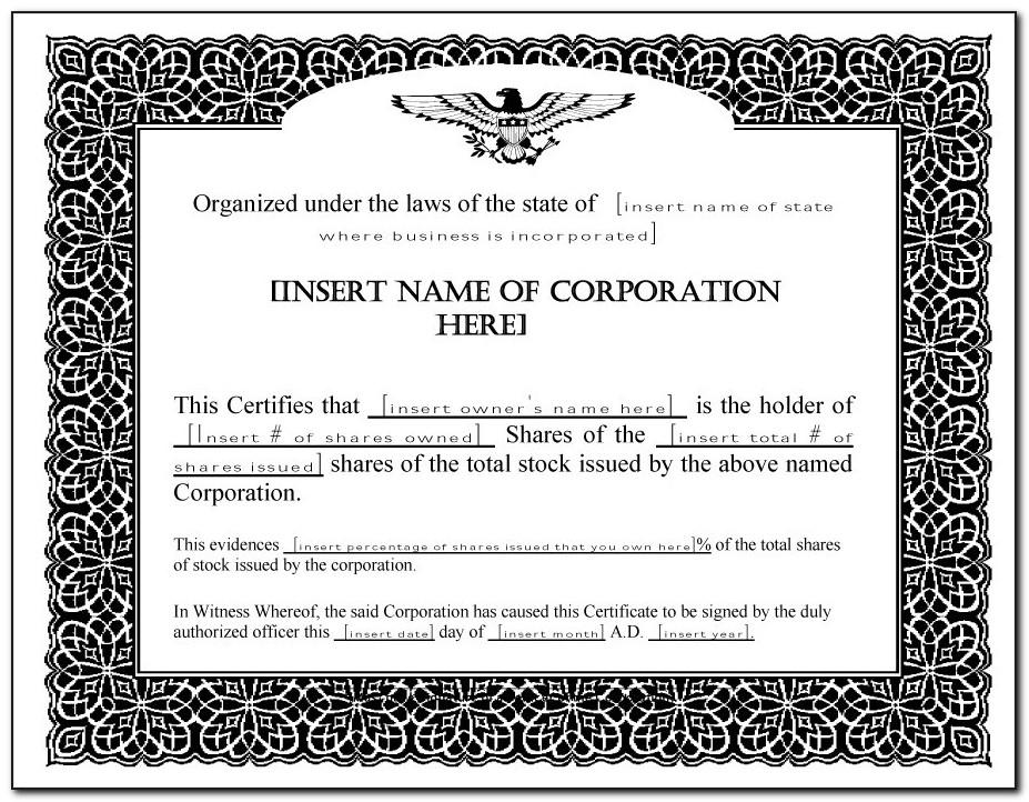 Free Stock Certificate Ledger Template