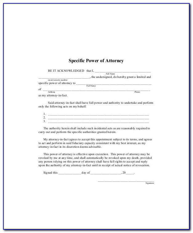 Medical Power Of Attorney Template Texas