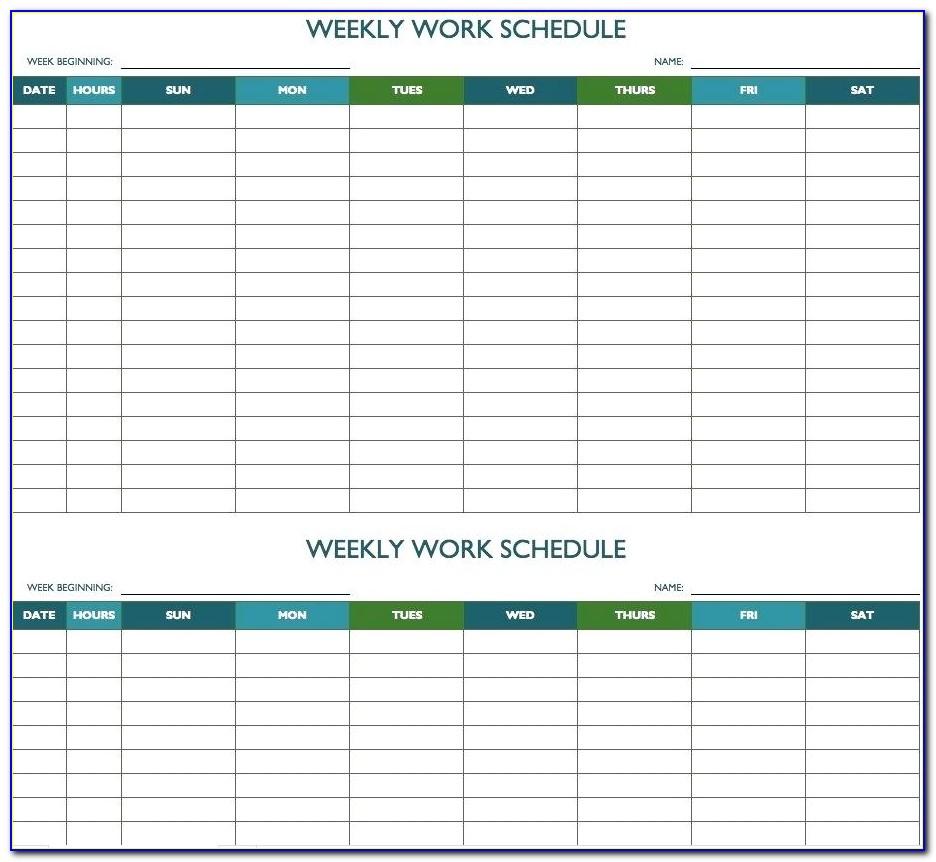 Monthly Schedule Template Excel Free Download