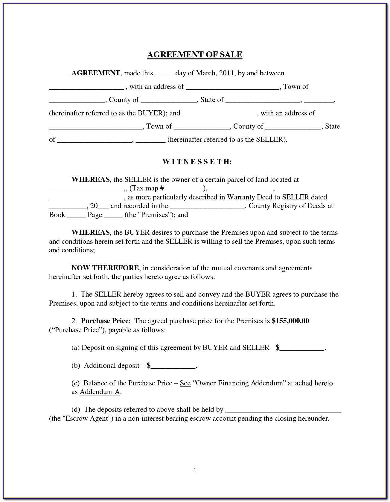 Owner Financing Business Contract Template