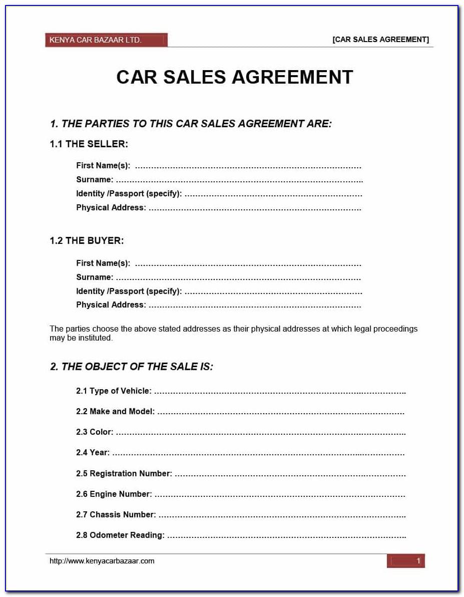Owner Financing Vehicle Contract Template