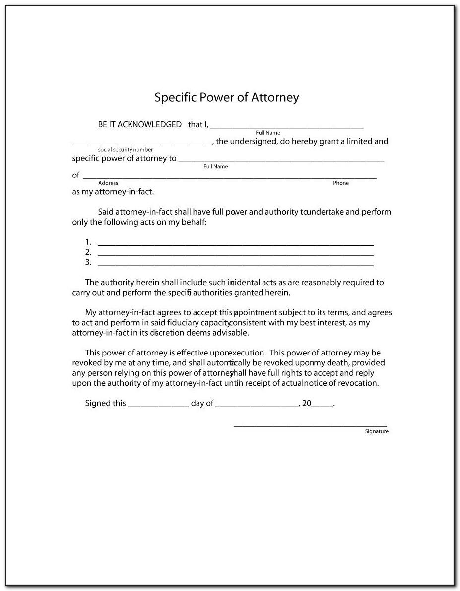 Power Of Attorney Template Canada