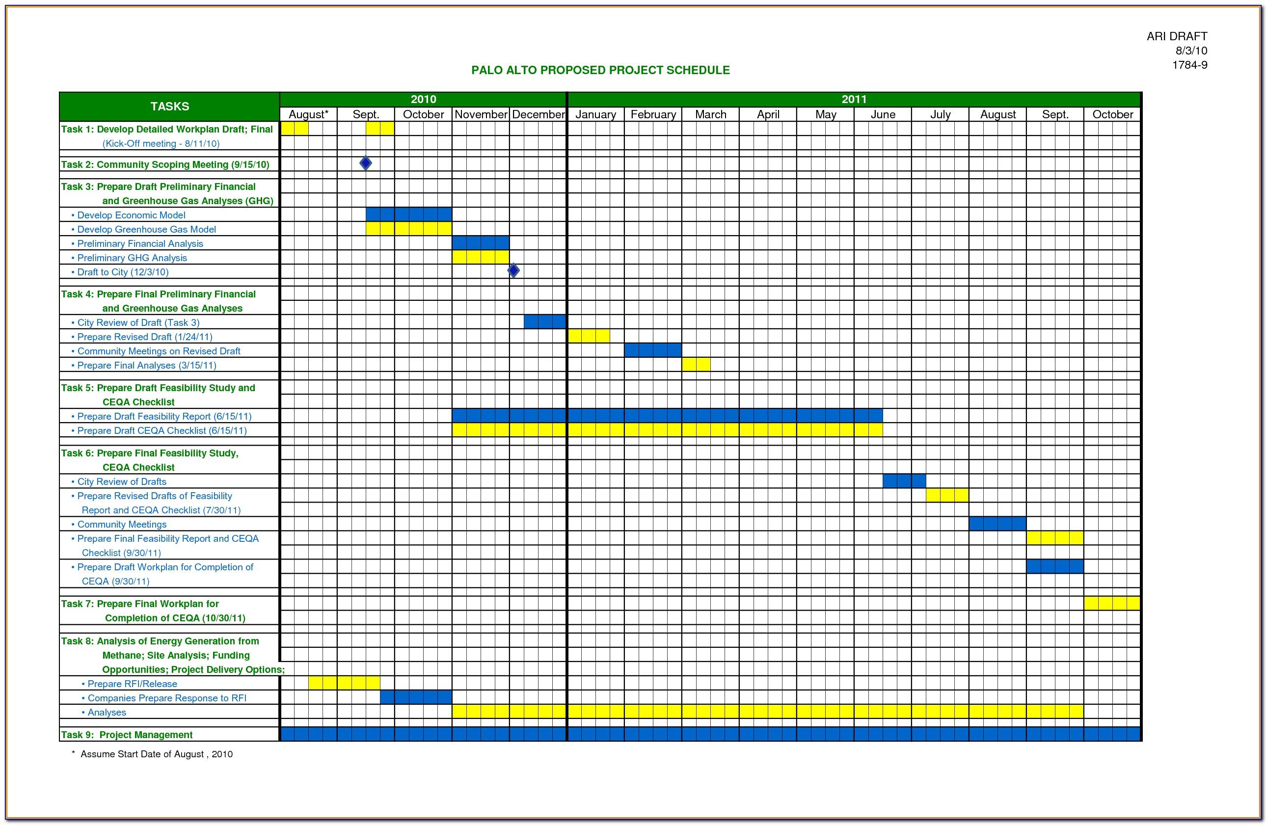Schedule Spreadsheet Template Excel