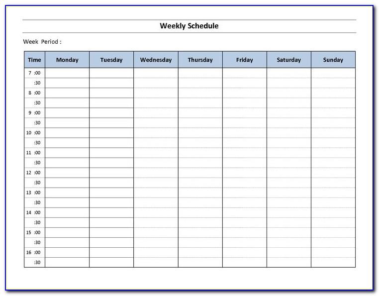 Schedule Template Excel Free