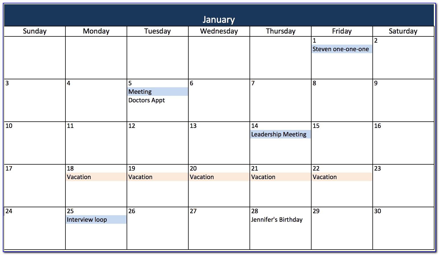 Schedule Timeline Template Excel