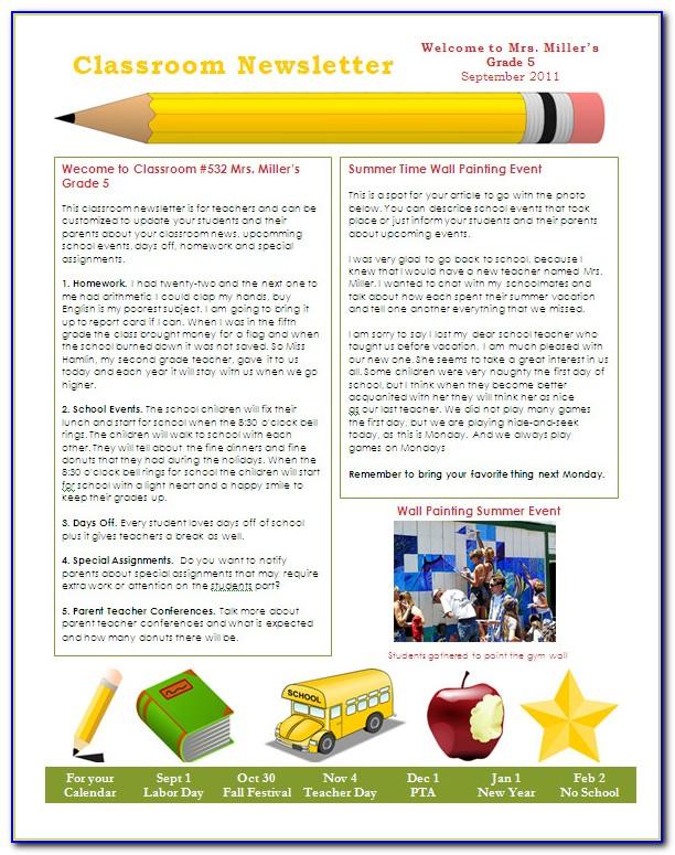 School Newsletter Templates Free For Microsoft Word