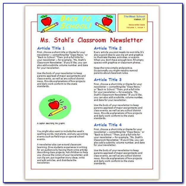 School Newsletter Templates Free Publisher