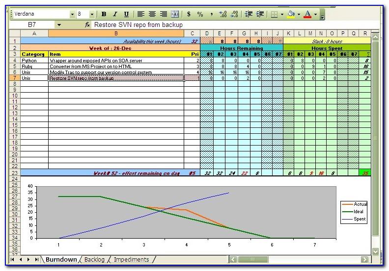 Scrum Excel Sheet Template