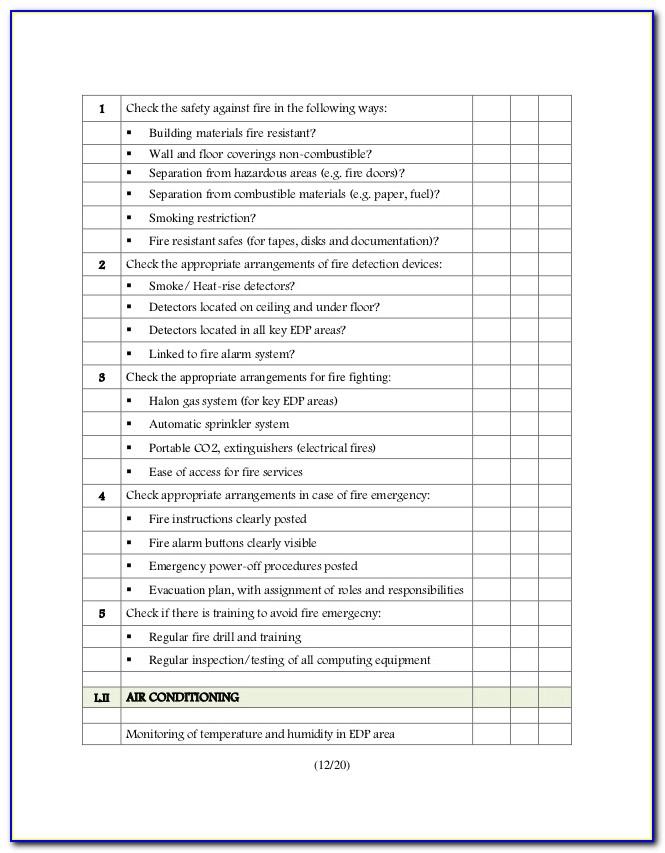 Security Guard Daily Checklist Template