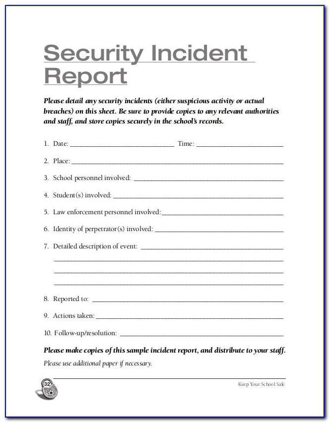 Security Guard Incident Report Writing Example