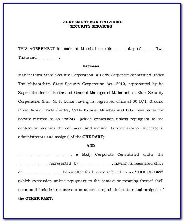 Security Guard Service Agreement Template