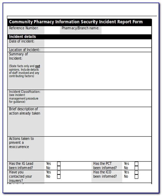 Security Incident Report Template Pdf