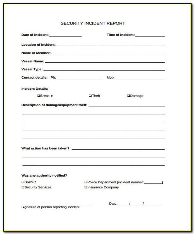 Security Incident Reporting Form