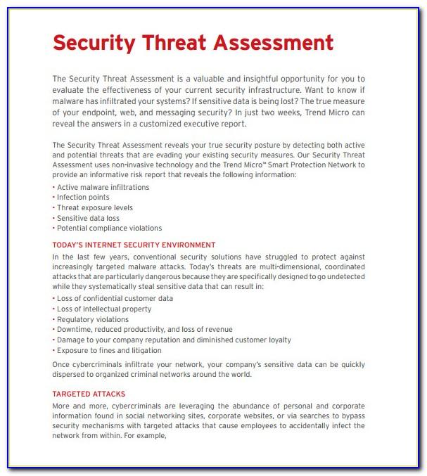 Security Threat Assessment Template