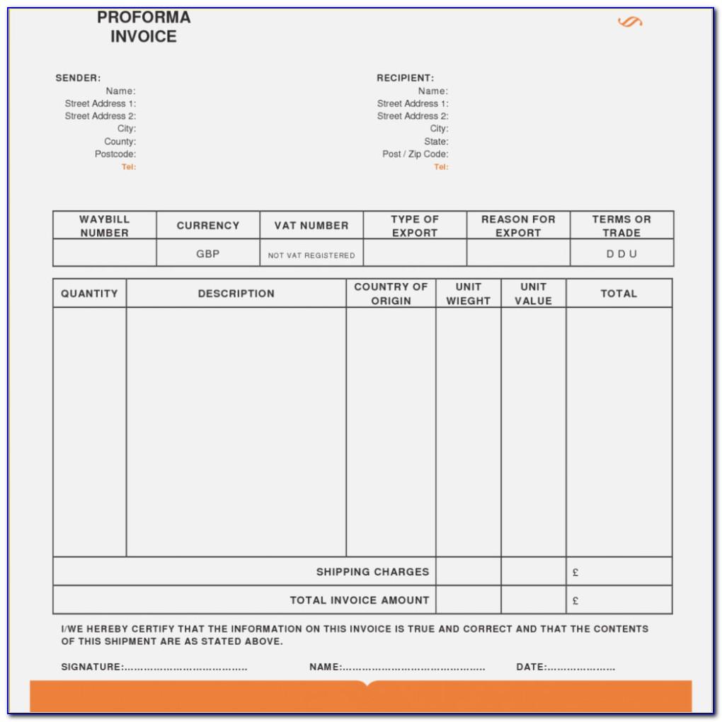 Self Employed Invoice Template Canada