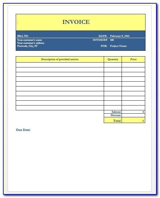 Self Employed Invoice Template Download