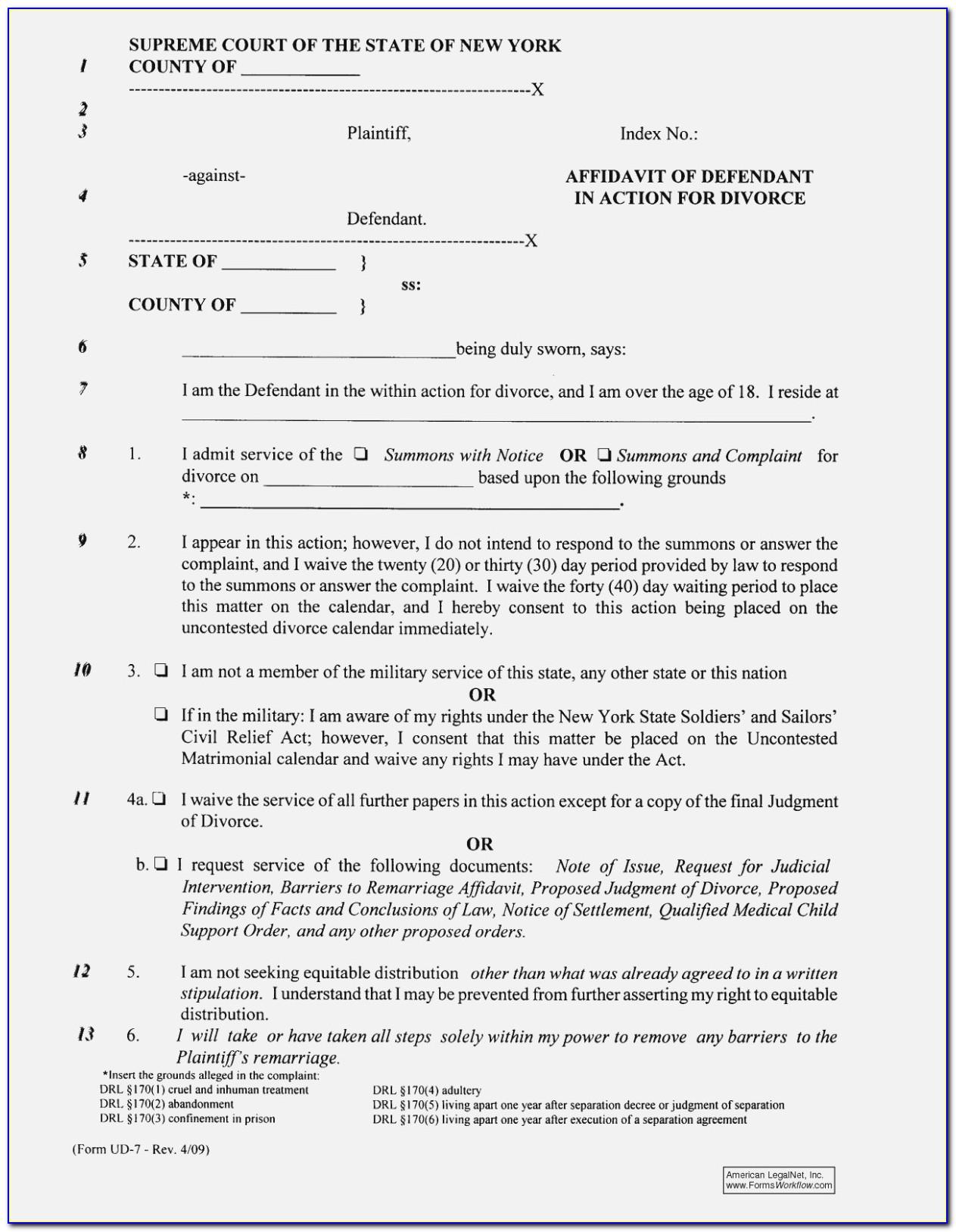 Separation Agreement Ny Sample