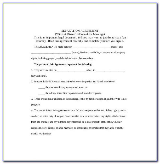 Separation Agreement Ny Template