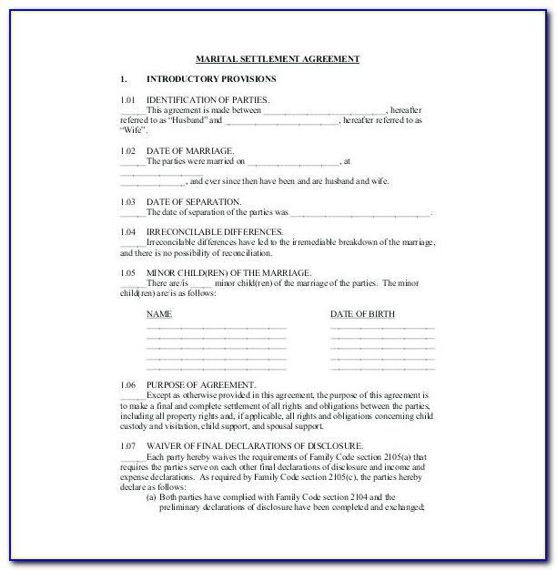 Separation Agreement Template Free Download