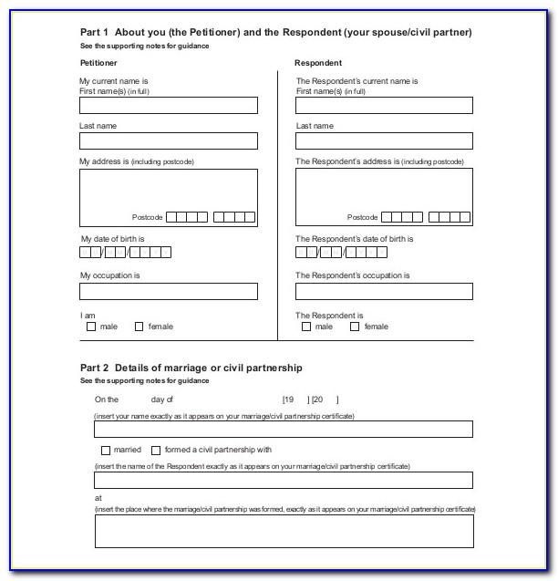 Separation Agreement Template Uk Not Married