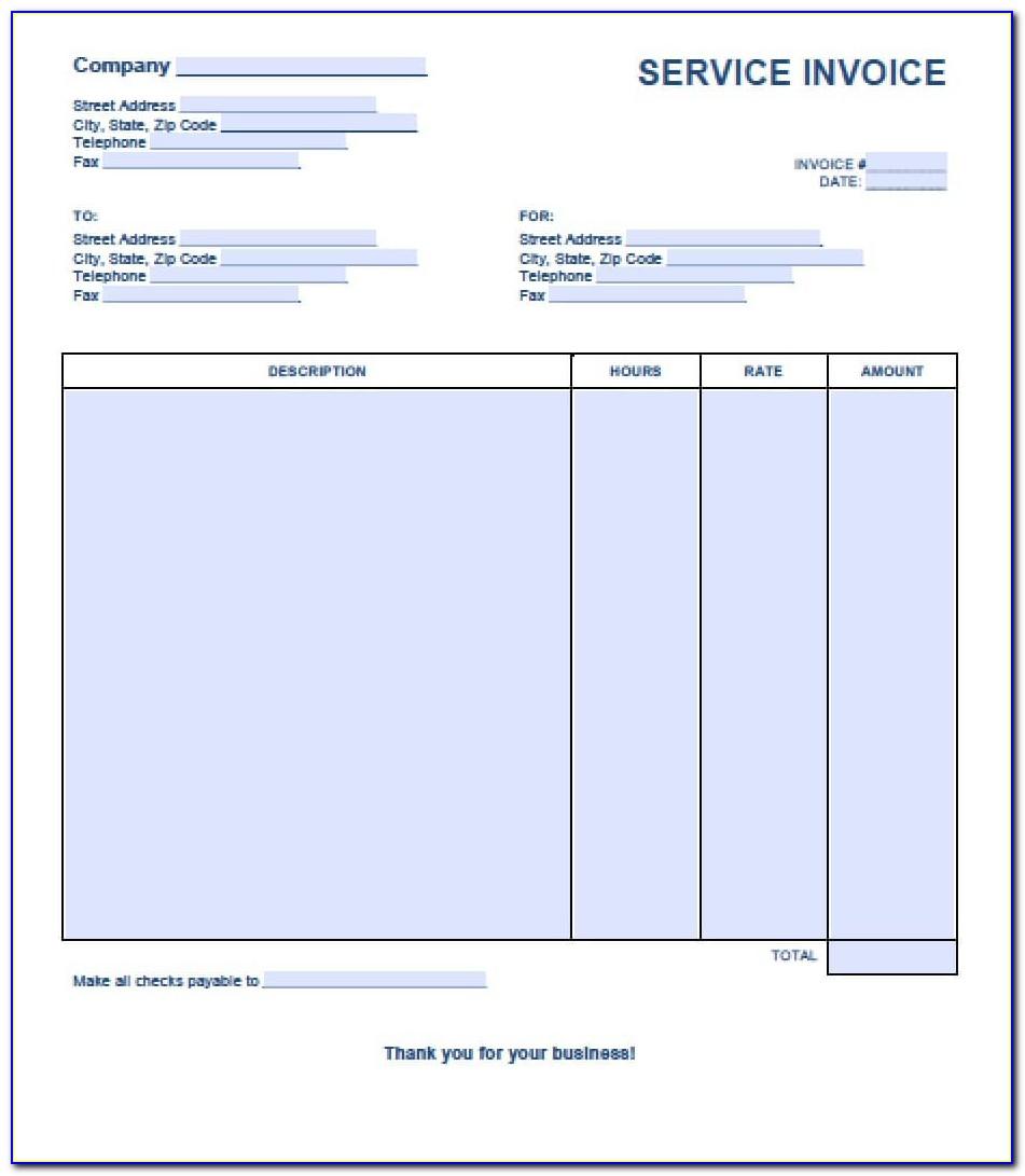 Service Invoice Format Word