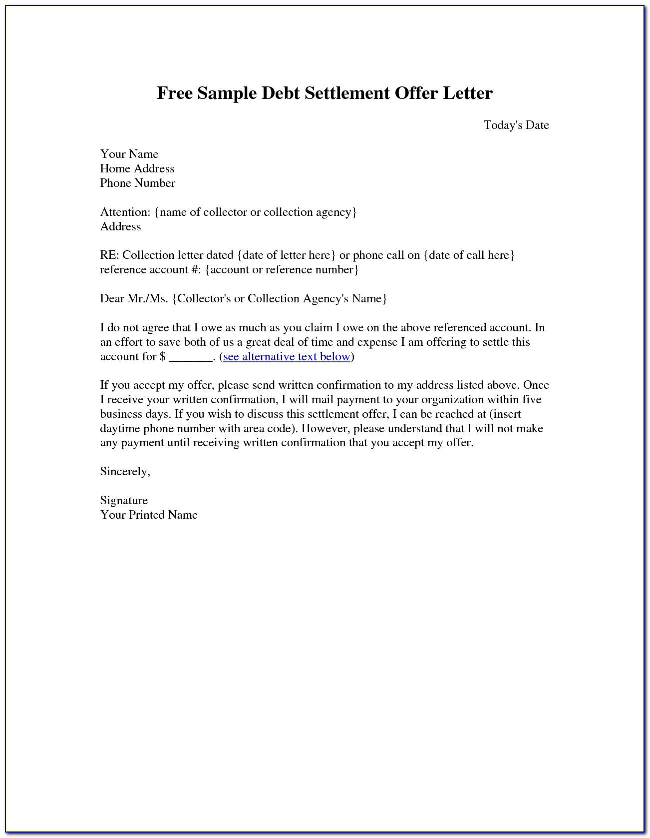 Settlement Offer Letter Template