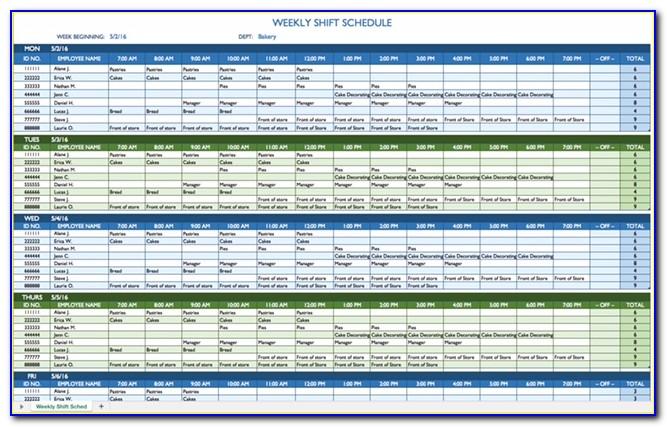Shift Planner Excel Template