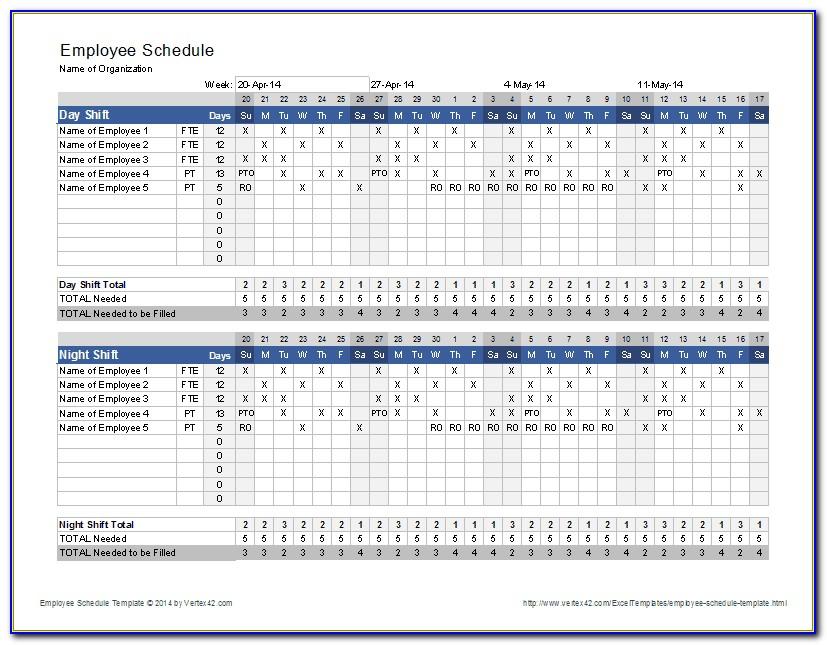 Shift Schedule Templates Free