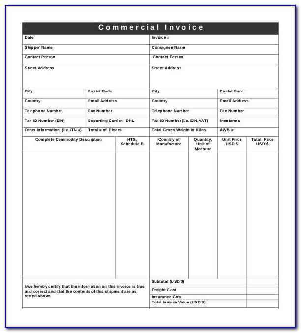 Shipping Bill Of Lading Template