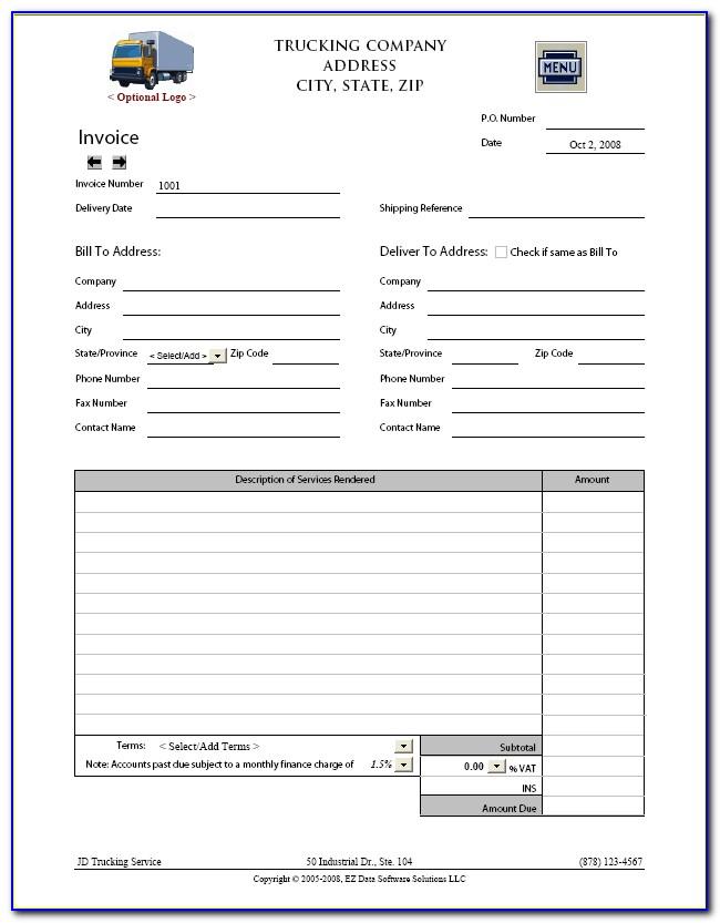 Shipping Invoice Template Free