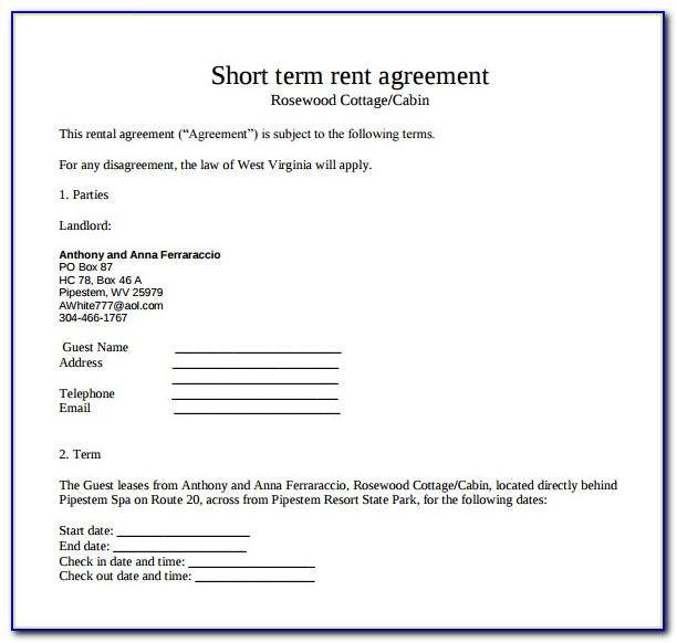 Short Rental Agreement Sample
