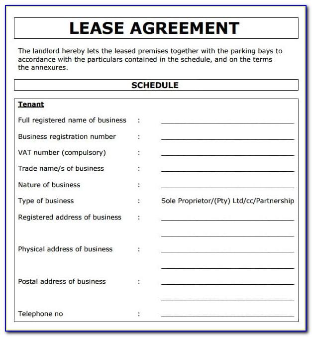 Simple Commercial Lease Agreement Template Word