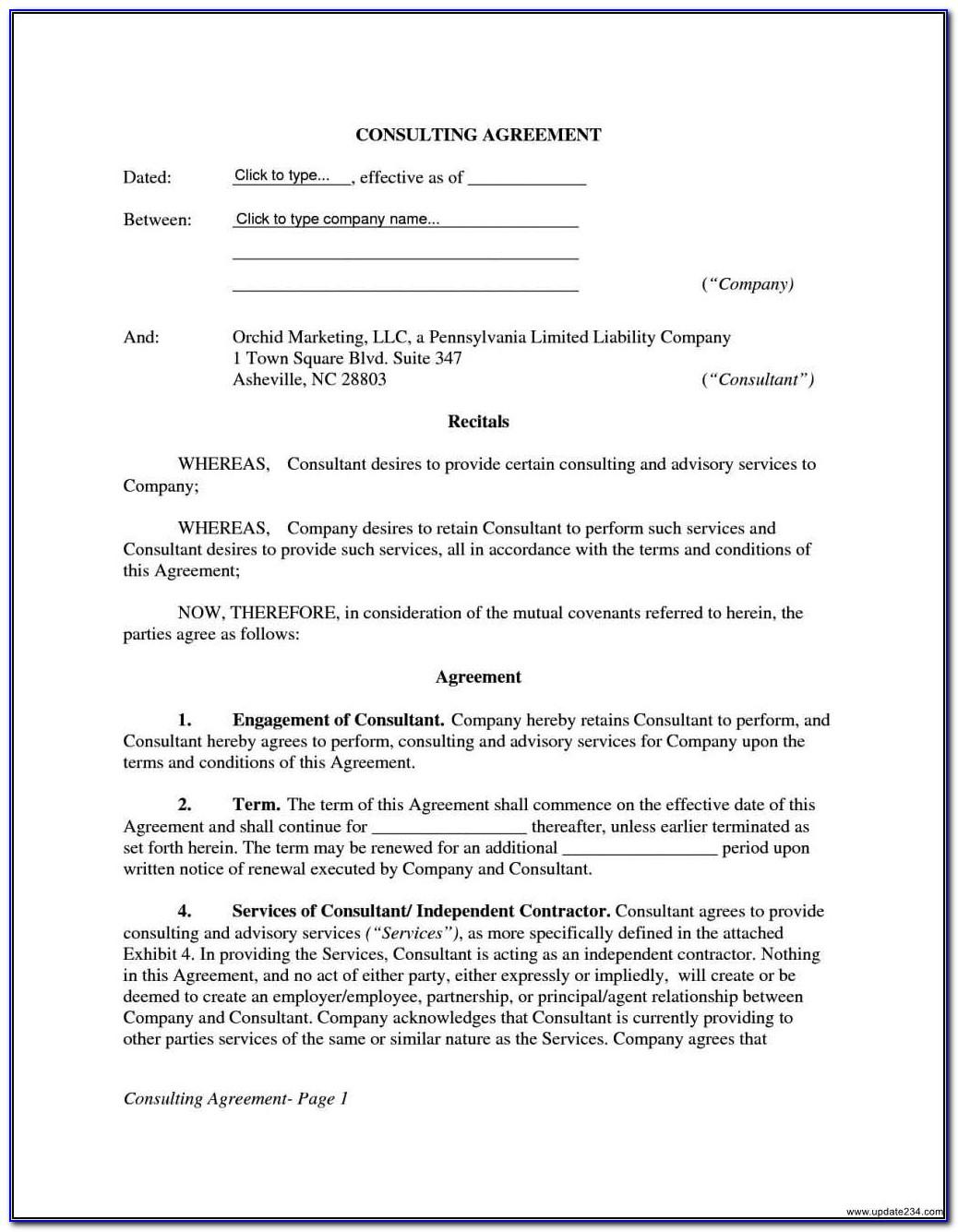 Simple Consulting Service Agreement Template