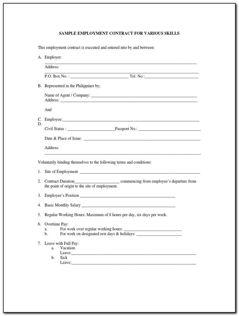 Simple Employment Contract Agreement