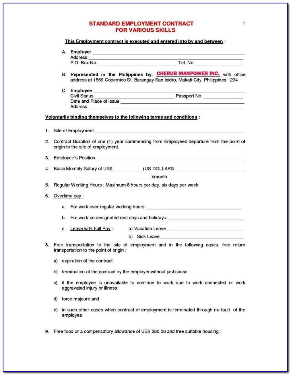 Simple Employment Contract Doc