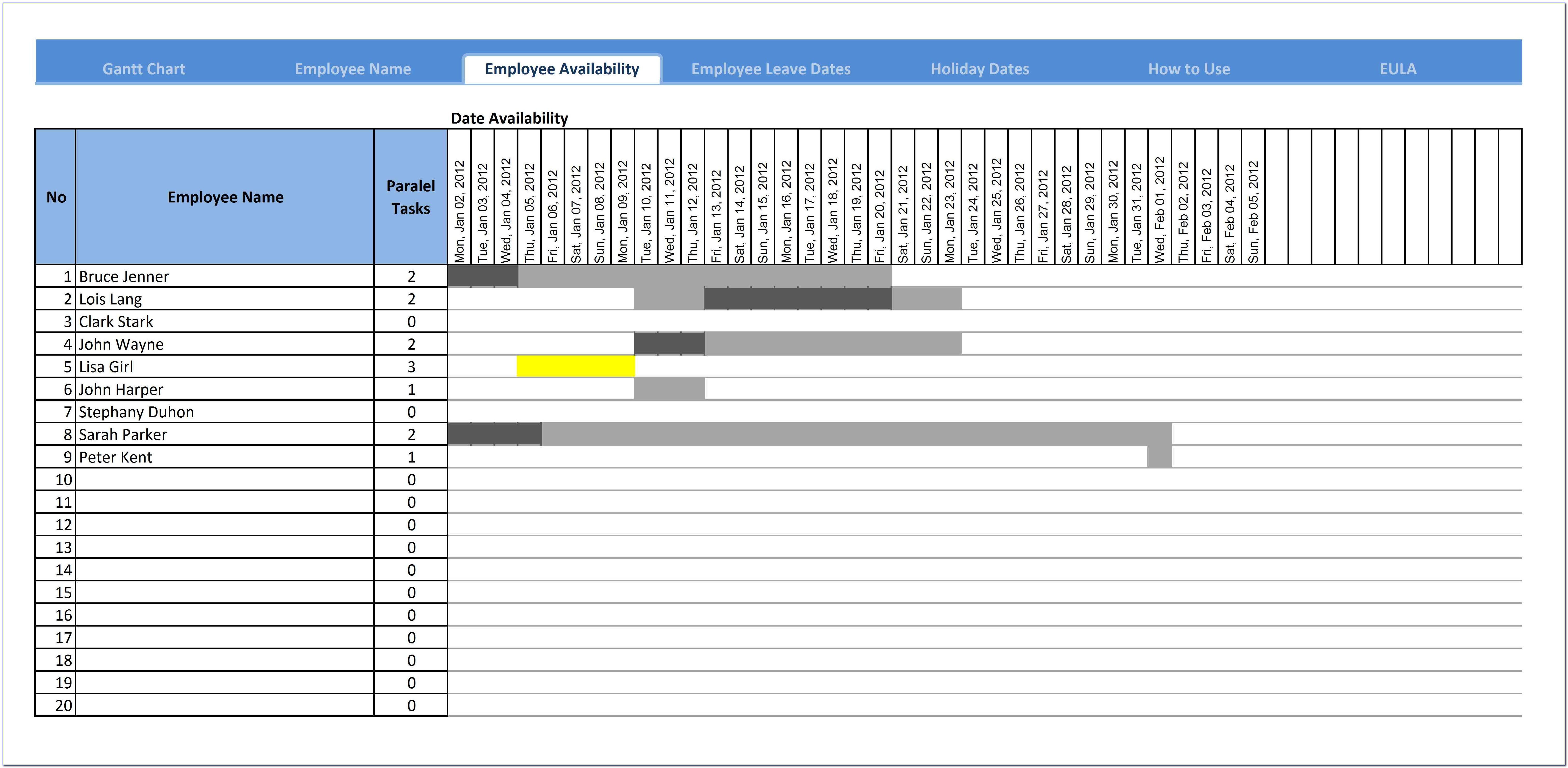 Simple Gantt Chart Template Excel 2010
