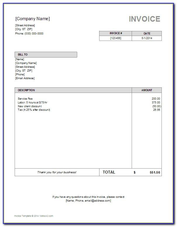 Simple Invoice Format Excel