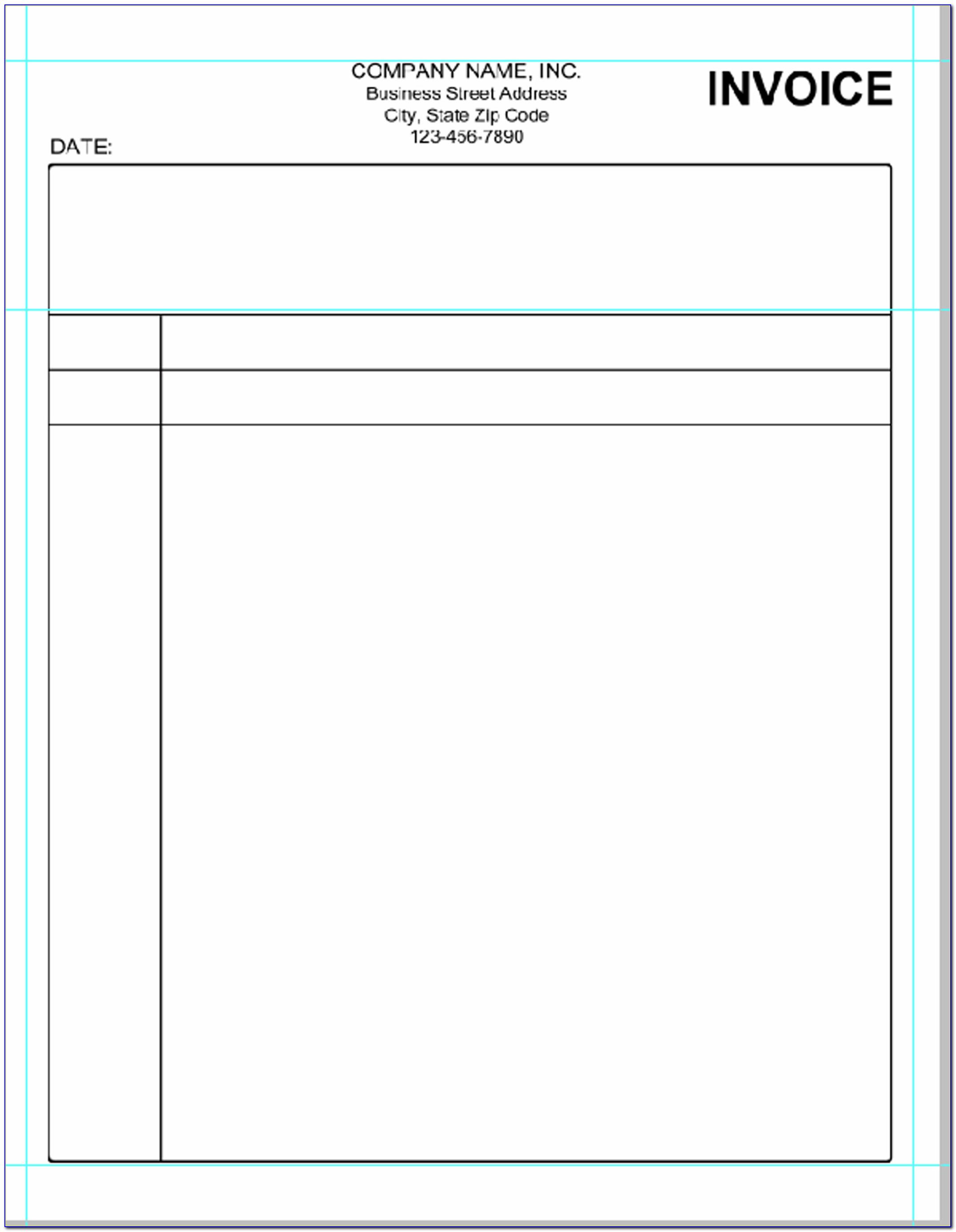 Simple Invoice Template Excel Format