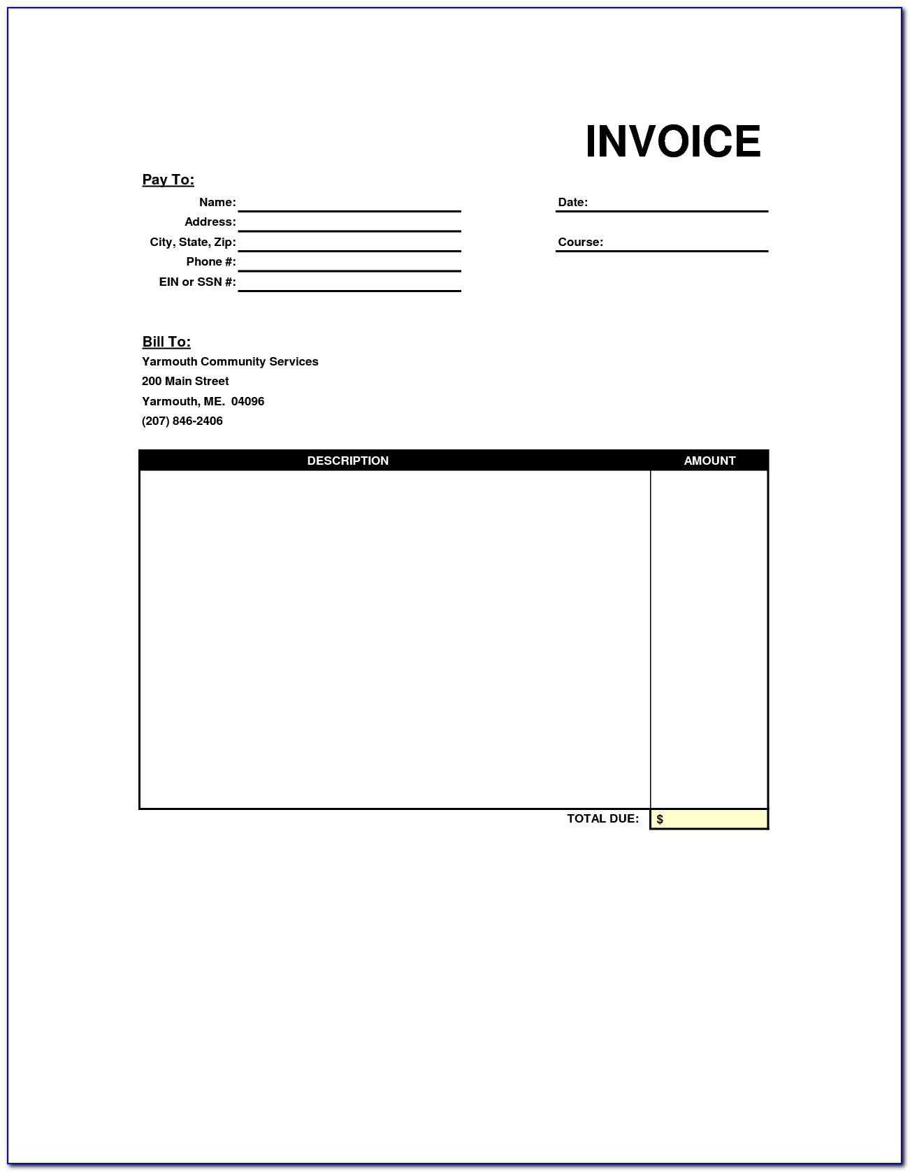 Simple Invoice Template Word Doc