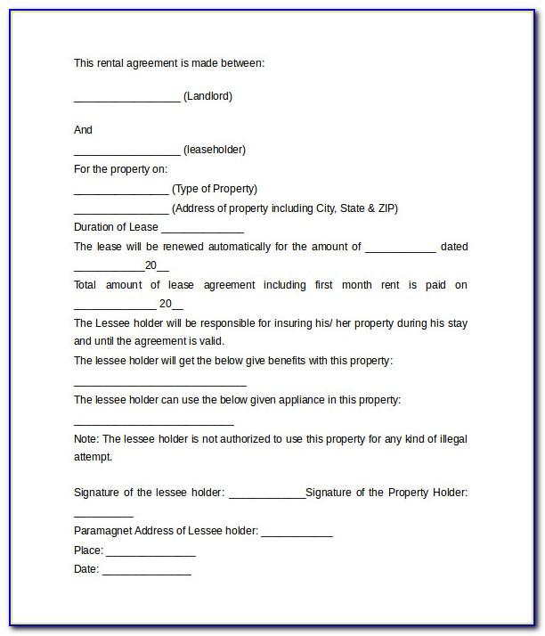 Simple Lease Agreement Template Doc