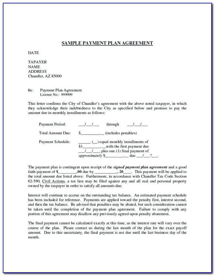 Simple Payment Agreement Letter Between Two Parties