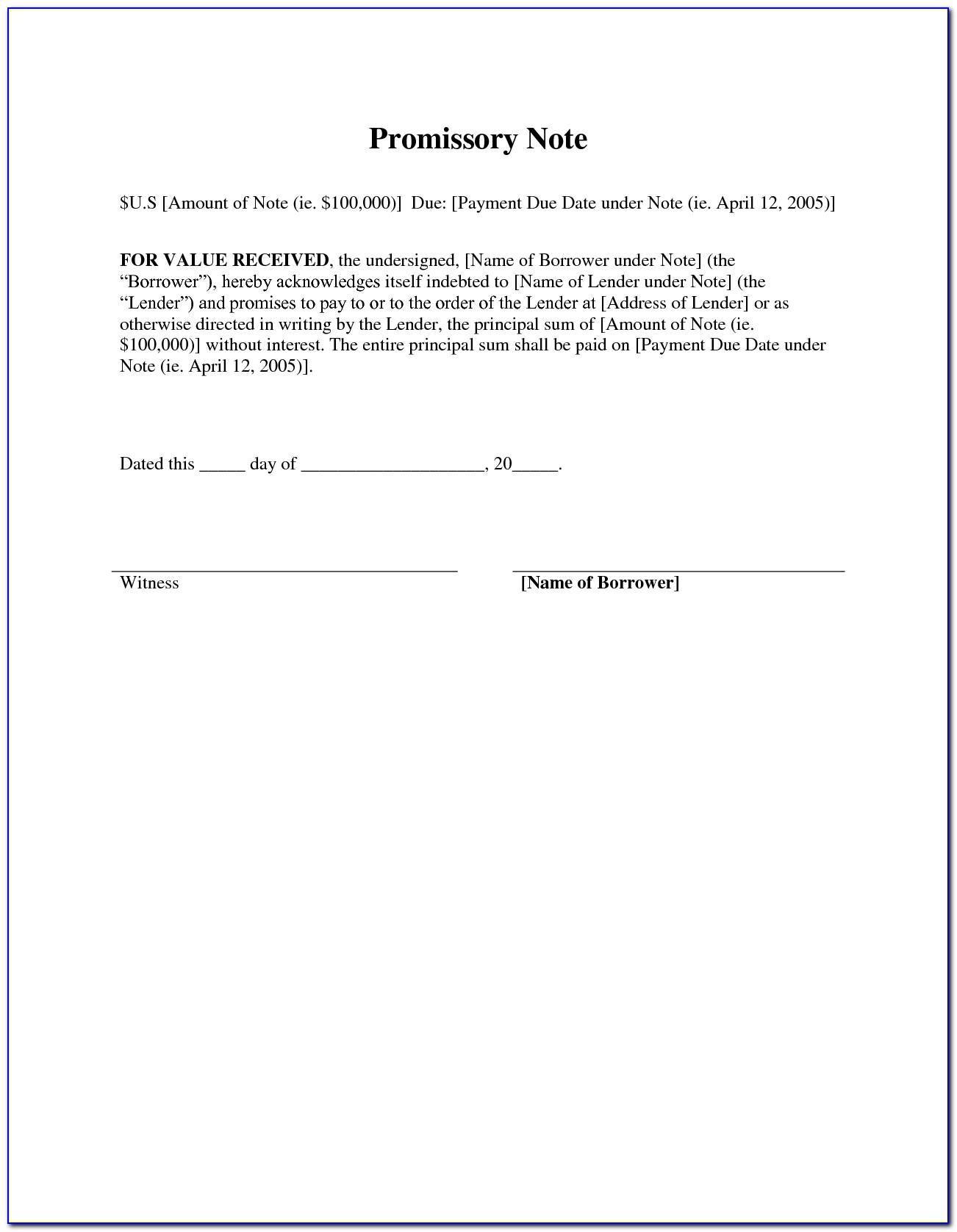 Simple Promissory Note Sample Letter Tuition Fee