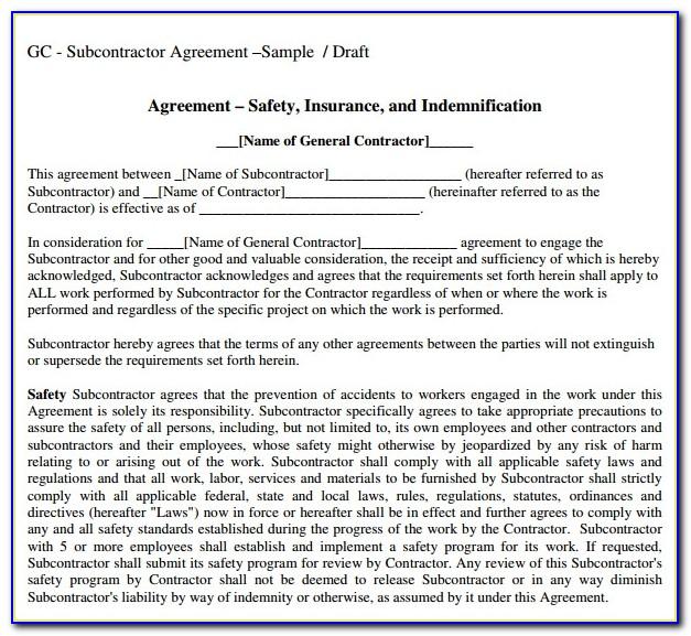 Simple Subcontractor Agreement Template