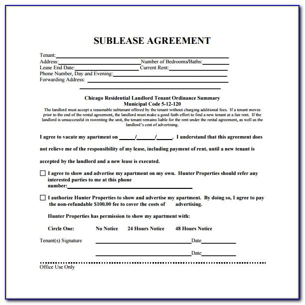Simple Sublease Agreement Template Ontario