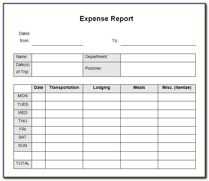 Small Business Expense Report Template Excel