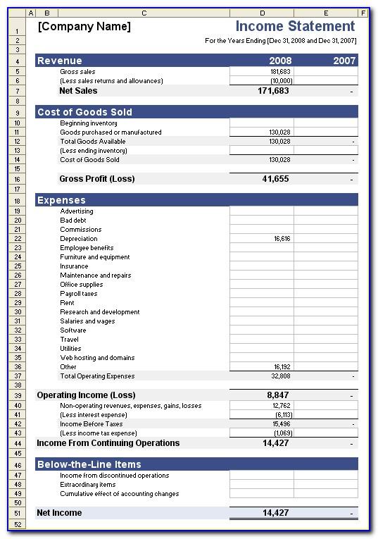 Small Business Income Expense Spreadsheet