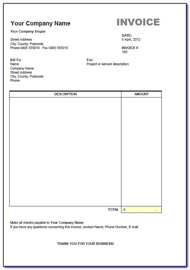 Small Business Invoice Template Free Download