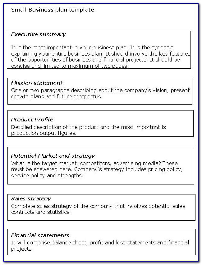 Small Business Plan Template Pdf