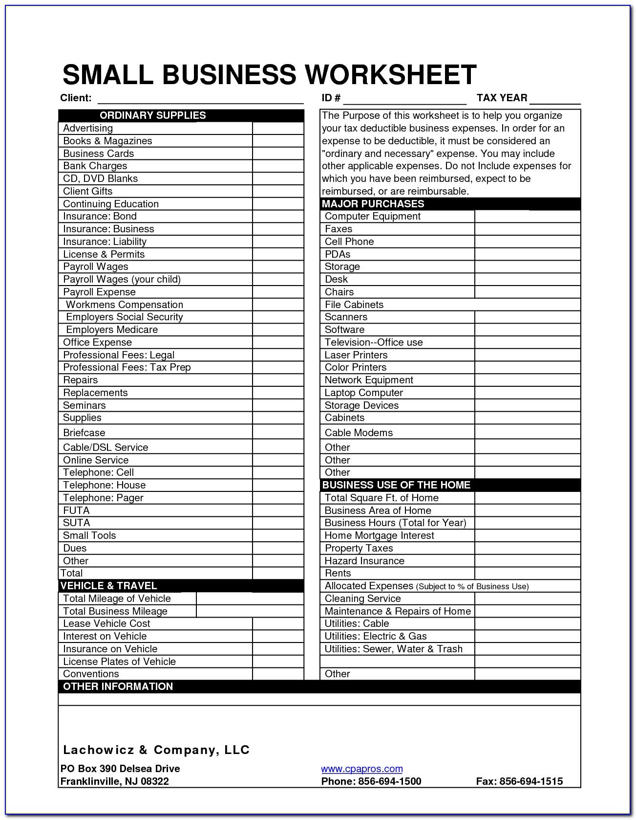 Small Business Spreadsheet Templates