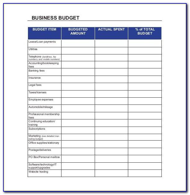 Small Business Worksheet Template